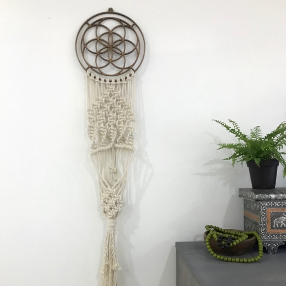 Macrame Planter Hanging Boho Decor Sacred Geometry - Picture 6 of 7